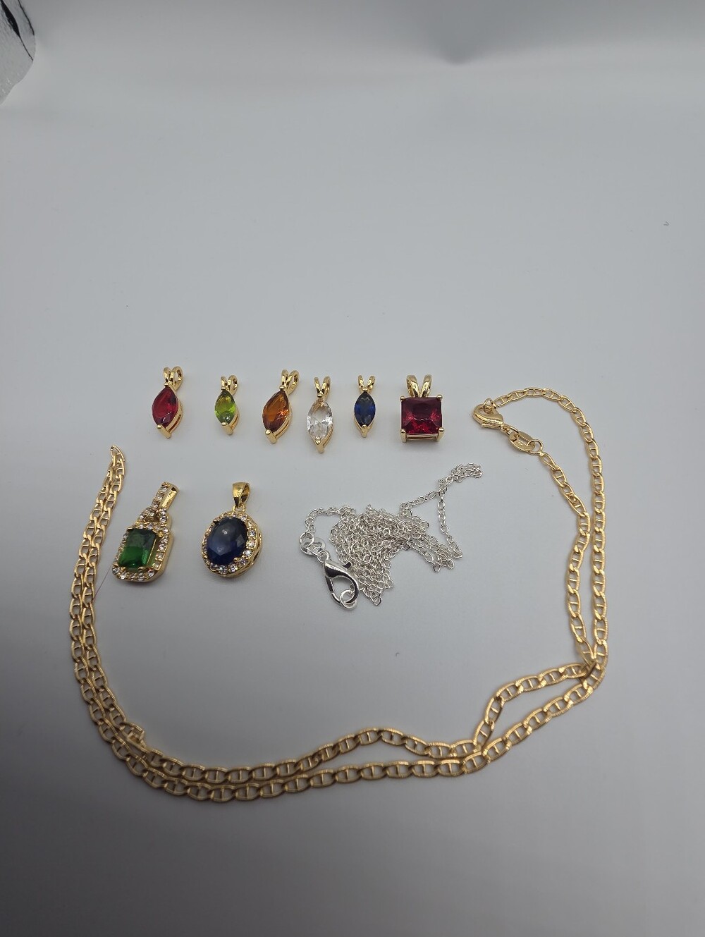 Choose Your Style: Gold-Tone Colorful Oval or Square Pendant